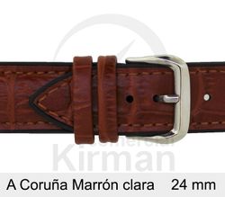 Correa Reloj Piel 24x75/120mm 4012224 A Coruńa Marrón Claro Cierre Hebilla