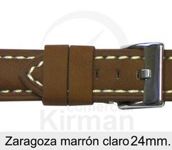 Correa Reloj Piel 24x80/115mm 140130MC Zaragoza Marrón Claro Cierre Hebilla
