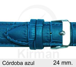 Correa Reloj Piel 24x80/120mm 140002A Córdoba Azul Cierre Hebilla