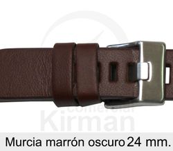 Correa Reloj Piel 24x80/120mm 140129MO Murcia Marrón Oscuro Cierre Hebilla