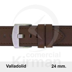 Correa Reloj Piel 24x80/120mm 140143MO Valladolid Marrón Oscuro Cierre Hebilla
