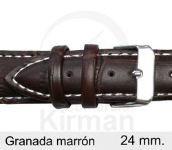 Correa Reloj Piel 24x80/130mm 140119M Granada Marrón Cierre Hebilla