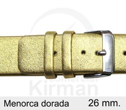 Correa Reloj Piel 26x75/115mm 141114D Menorca Dorada Cierre Hebilla