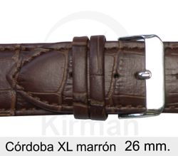 Correa Reloj Piel 26x80/120mm 141000M Córdoba XL Marrón Cierre Hebilla