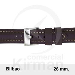 Correa Reloj Piel 26x80/120mm 4401226 Bilbao Marrón Oscuro Cierre Hebilla