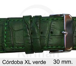 Correa Reloj Piel 28x80/120mm 142001V Córdoba XL Verde Cierre Hebilla
