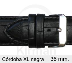 Correa Reloj Piel 36x80/120mm 146115N Córdoba XL Negra Cierre Hebilla