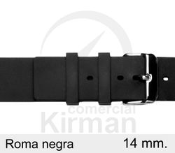 Correa Reloj Silicona 14x75/120mm 135000/14N Roma Negra Cierre Hebilla