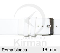 Correa Reloj Silicona 16x75/120mm 135000/16B2 Roma Blanca Cierre Hebilla