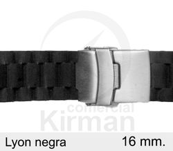 Correa Reloj Silicona 16x80/80mm 135154/16N Lyon Negra Cierre Hebilla