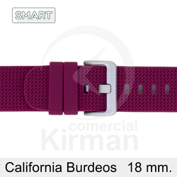 Correa Reloj Silicona 18mm 135166/18BU Smart California Burdeos Cierre Hebilla