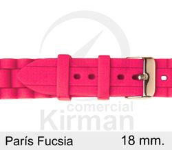 Correa Reloj Silicona 18x75/120mm 135149/18F París Fucsia Cierre Hebilla