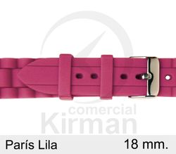 Correa Reloj Silicona 18x75/120mm 135149/18L París Lila Cierre Hebilla