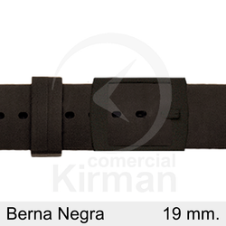 Correa Reloj Silicona 19x90/120mm 135155/19N Berna Negra Cierre Hebilla