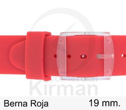 Correa Reloj Silicona 19x90/120mm 135155/19R Berna Roja Cierre Hebilla