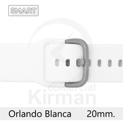 Correa Reloj Silicona 20mm 135164/20B Smart Orlando Blanca Cierre Hebilla
