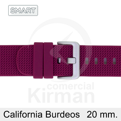 Correa Reloj Silicona 20mm 135166/20BU Smart California Burdeos Cierre Hebilla