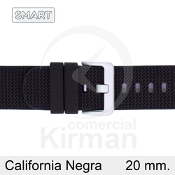 Correa Reloj Silicona 20mm 135166/20N Smart California Negra Cierre Hebilla