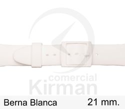 Correa Reloj Silicona 21x90/120mm 135155/21B Berna Blanca Cierre Hebilla