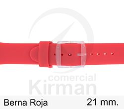 Correa Reloj Silicona 21x90/120mm 135155/21R Berna Roja Cierre Hebilla