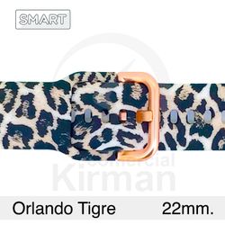 Correa Reloj Silicona 22x75/120mm 135164/22E1 Smart Orlando Estampado Tigre Cierre Hebilla