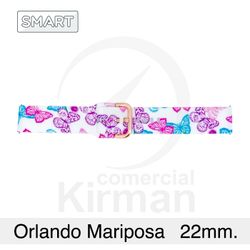 Correa Reloj Silicona 22x75/120mm 135164/22E4 Smart Orlando Estampado Mariposa Cierre Hebilla