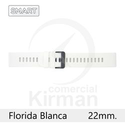 Correa Reloj Silicona 22x75/120mm 135165/22B Smart Florida Blanca Cierre Hebilla