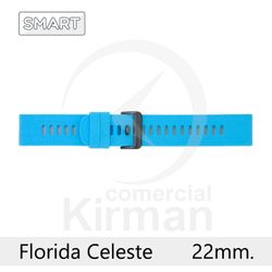 Correa Reloj Silicona 22x75/120mm 135165/22CE Smart Florida Celeste Cierre Hebilla