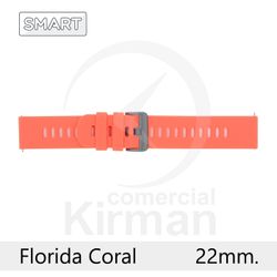 Correa Reloj Silicona 22x75/120mm 135165/22CO Smart Florida Coral Cierre Hebilla