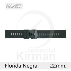 Correa Reloj Silicona 22x75/120mm 135165/22N Smart Florida Negra Cierre Hebilla