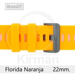 Correa Reloj Silicona 22x75/120mm 135165/22NA Smart Florida Naranja Cierre Hebilla