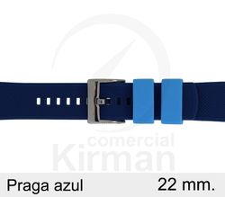 Correa Reloj Silicona 22x75/125mm 135162/22A-CE Praga Azul Cierre Hebilla