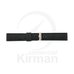 Correa Reloj Silicona 22x80/125mm 135163/22N Múnich Negra Cierre Hebilla