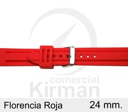 Correa Reloj Silicona 24x75/120mm 135152/24R Florencia Roja Cierre Hebilla