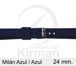 Correa Reloj Silicona 24x80/120mm 135150/24A-A Milán Azul/Azul Cierre Hebilla