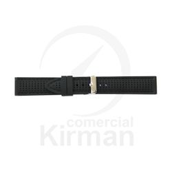 Correa Reloj Silicona 24x80/125mm 135163/24N Múnich Negra Cierre Hebilla