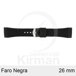 Correa Reloj Silicona 26mm 6380126 Faro Negra Cierre Hebilla
