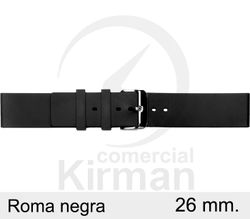 Correa Reloj Silicona 26x75/120mm 135000/26N Roma Negra Cierre Hebilla