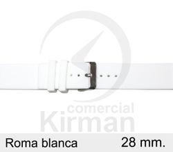 Correa Reloj Silicona 28x75/120mm 135000/28B2 Roma Blanca Cierre Hebilla