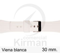 Correa Reloj Silicona 30x85/125mm 135156/30B Viena Blanca Cierre Hebilla