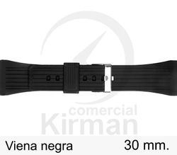 Correa Reloj Silicona 30x85/125mm 135156/30N Viena Negra Cierre Hebilla