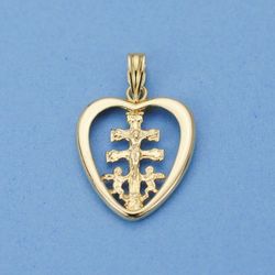 Cruz Caravaca Oro 18kts Corazon 20x16mm 24000435