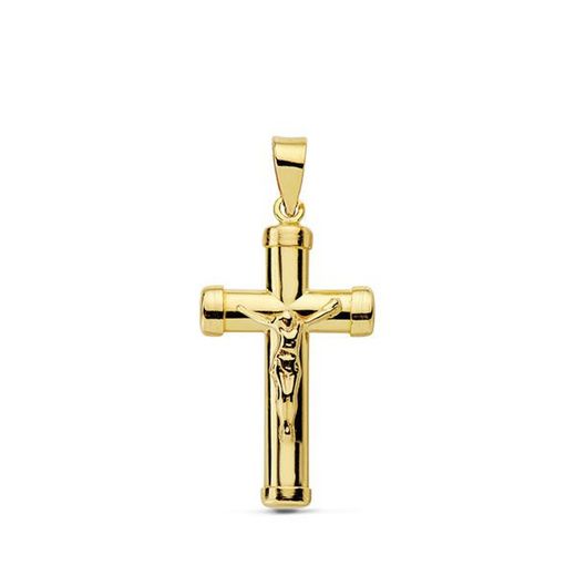18kts Gold Christ Cross 24x13mm Oval 16791