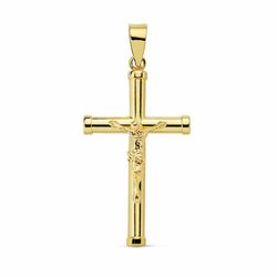Cruz Cristo Oro 18kts 25x15mm Tubo 16814
