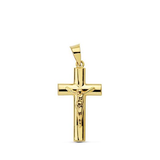 18kts Gold Christ Cross Hollow Oval 23x12mm 2931