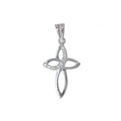 Cruz Diamante Oro Blanco 18kts 0.09cts 26x16 0305346