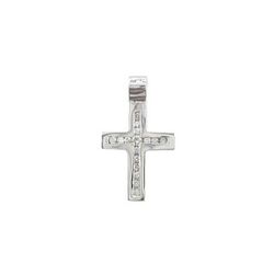 Creu Diamant Or Blanc 18kts 0.16cts 20x12mm 0301179