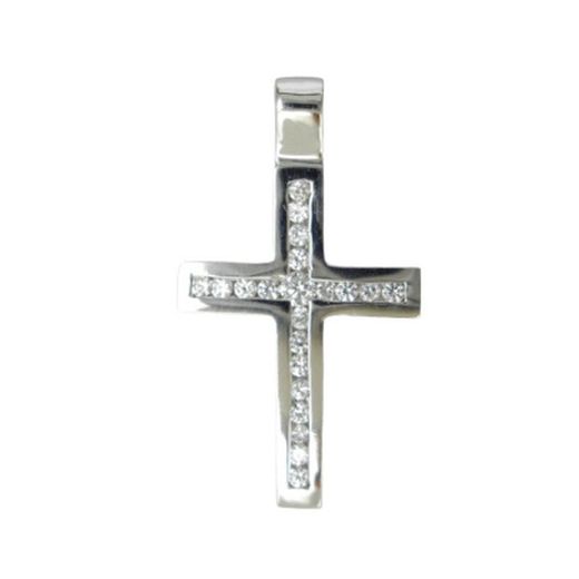 Diamond Cross 18k White Gold 0.31cts 27x15mm 0301180