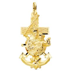 Sailor Cross 9kt guld 47x25mm 9KP7684-345 Virgen Del Carmen