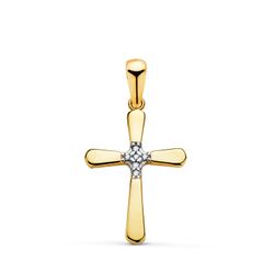 Cruz Oro 18Kts 18,5x12mm 22402 Parte Central De Circonitas